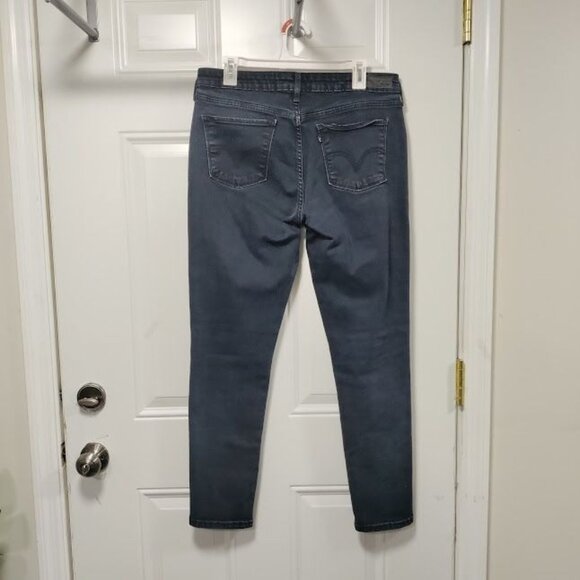 Levi's High Waisted Dark Wash Denim Streetwear Skinny Jeggings Dark Blue 32/32 - Picture 3 of 7